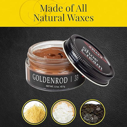 Kelly's Goldenrod Shoe Polish 1.5 oz - Professional Leather Shoe Cream