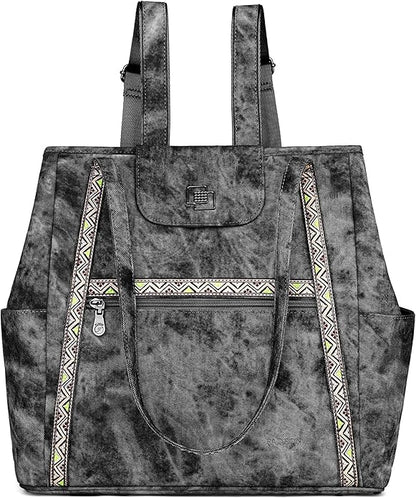FADEON Large Laptop Tote Bag for Women Designer Leather Laptop Bag Fashion Travel Backpack Purse Shoulder Handbag