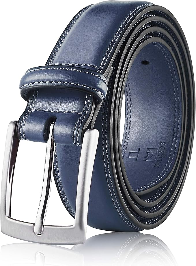 MILORDE Men's Genuine Leather Dress Belt, Handmade, 100% Cow Leather, Fashion & Classic Designs for Work Business and Casual