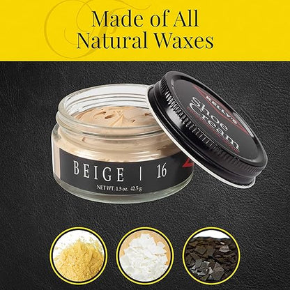 Kelly's Beige Shoe Polish 1.5 oz - Professional Leather Shoe Cream