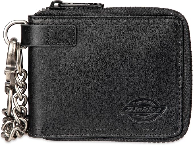 Dickies Men's RFID Everyday Leather Bifold Chain Wallet Black