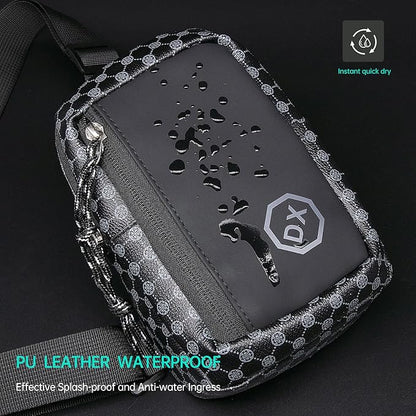 Long Keeper Mini Sling Bag - Women Men Vegan Leather Crossbody Phone Bag Waterproof Travel Running Chest Bag Casual Daypack
