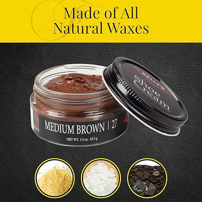 Kelly's Medium Brown Shoe Polish 1.5 oz - Professional Leather Shoe Cream