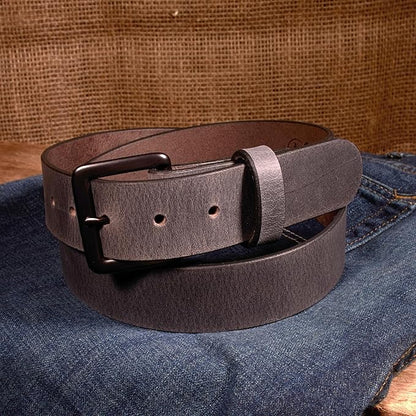 Men's Leather Belt, Made in USA, Full-Grain Leather, Casual Everyday Wear Belts, Amish Handmade 1.5" Width
