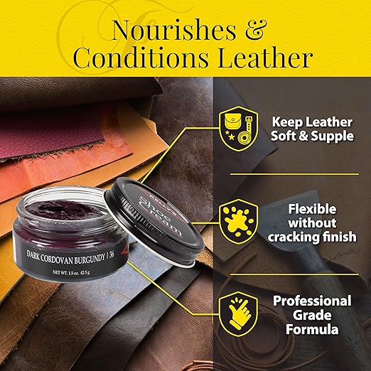 Kelly's Dark Cordovan Burgundy Shoe Polish 1.5 oz - Professional Shoe Cream
