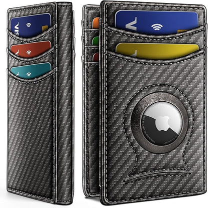 BULLIANT Men Airtag Wallet,Slim Wallet Money Clip Card Holder Magnetic Closure 12 Cards in Front Pocket RFID Blocking