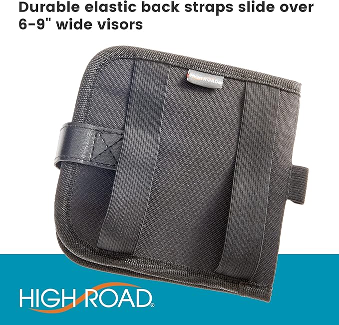 High Road Car Visor Organizer and Registration and Insurance Card Holder with Clear Document Pockets and 3 Card Holders - Vehicle Document Holder for Cars, Trucks and SUVs, Single Pack