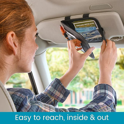 High Road Car Visor Organizer and Registration and Insurance Card Holder with Clear Document Pockets and 3 Card Holders - Vehicle Document Holder for Cars, Trucks and SUVs, Single Pack