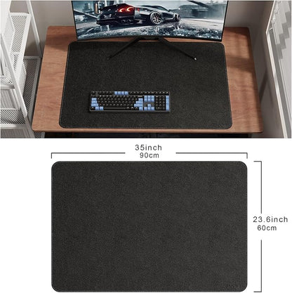 CENNBIE 35.5" x 23.6" Leather Desk Mat, Non-Slip Waterproof Extra Wide Desk Pad Protector,Computer Mouse Pad for Office Home (Black)