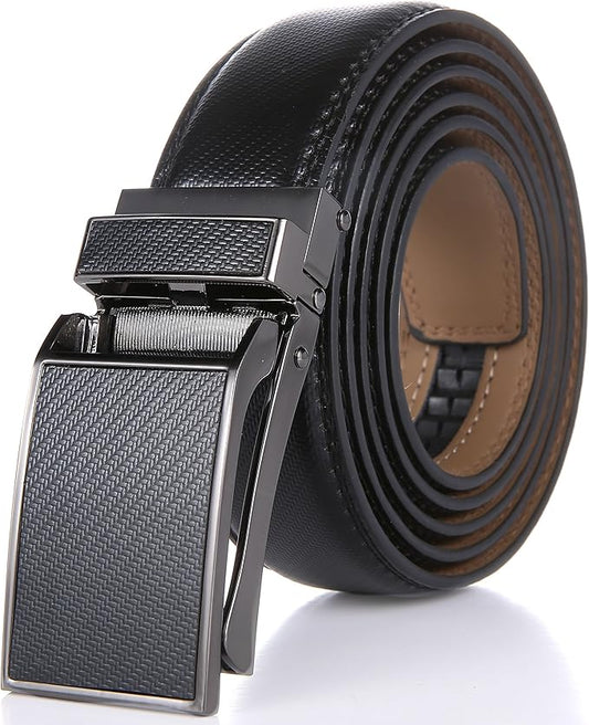 Marino Avenue Ratchet Belt for Men. Adjustable Leather Dress Belt with 38 Easy to Click Into Place Ratchet Closures.