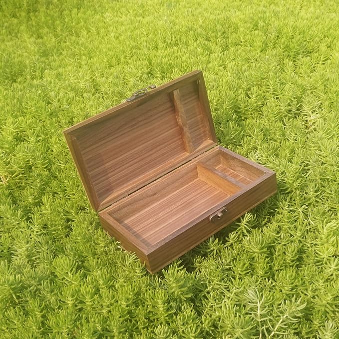 Walnut Handmade Walnut Partition Wooden Box for Keepsakes, Photos, Jewelry Ring Wedding Gift Box