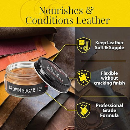 Kelly's Brown Sugar Shoe Polish 1.5 oz - Professional Leather Shoe Cream