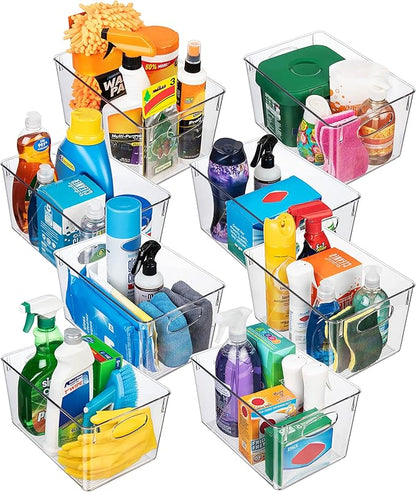 CLEARSPACE Plastic Storage Bins With lids – Perfect Kitchen Fridge Organizer, Pantry Organization, Cabinet Organizers (8 Pack)