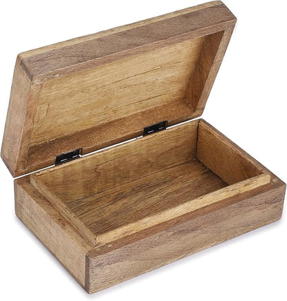 Ajuny Handmade Wooden Keepsake Box Buddha Tree Desgin Memory Box Vintage Decorative Jewelry Storage Treasure Chest Gift Idea for Men & Women (8x5 Inch)