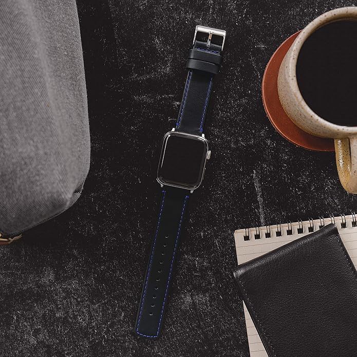 BARTON WATCH BANDS - Top Grain Leather Watch Bands Compatible with Apple Watch Models - 1, 2, 3, 4, 5, 6, 7, 8, 9, 10, SE, Ultra & Ultra 2