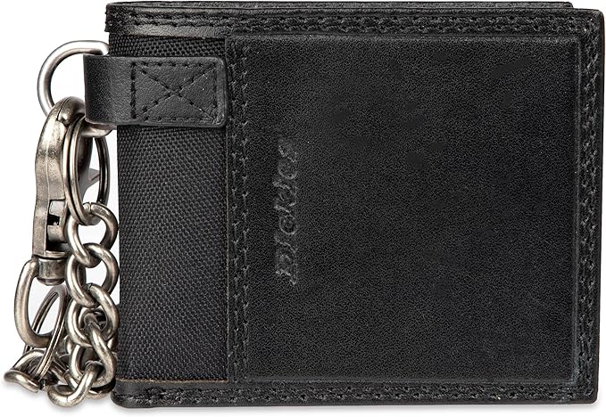 Dickies Men's RFID Everyday Leather Bifold Chain Wallet Black