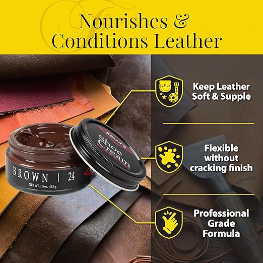 Kelly's Brown Shoe Polish 1.5 oz - Professional Leather Shoe Cream