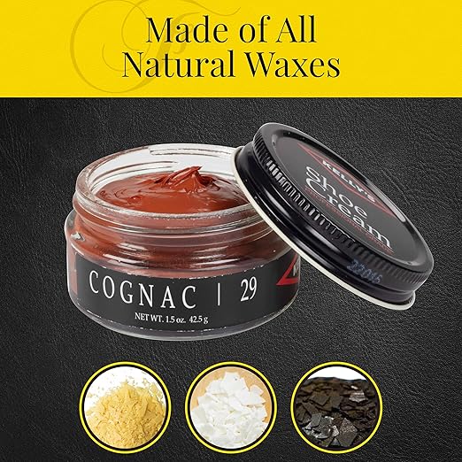 Kelly's Cognac Shoe Polish 1.5 oz - Professional Leather Shoe Cream