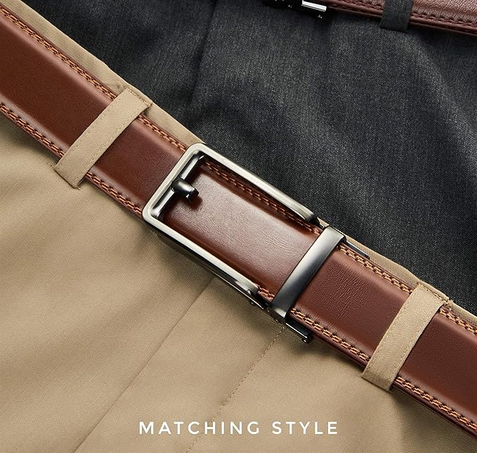 CHAOREN Click Belts for Men - Mens Ratchet Belt 1 3/8" for Dress Pants - Perfect Companion to Men's Oxfords
