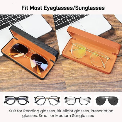 Eyeglass Case 2PCS,Glasses Case Hard Shell,Hard Eyeglass case for Women Men
