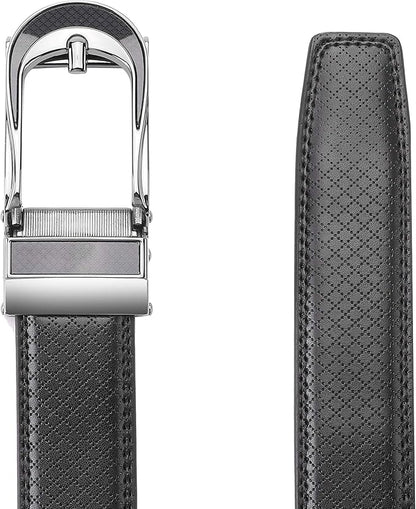 Men's Belt, Leather Ratchet Belt For Men's Dress 3.0cm,1 1/8" Size Adjusted Automatic Buckle
