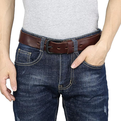 Thicken Full Grain Leather Mens Belt Heavy Duty Mens Work Belt Mens Belt High Hardness Buckle Packed In Gift Box