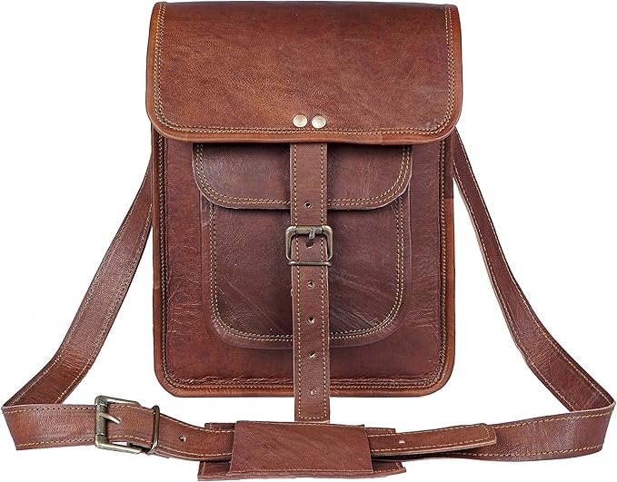 11 inch Small Crossbody Shoulder Genuine Leather iPad/Tablet Vintage Messenger Bag For 10.5 inch iPad Pro for Women & Men