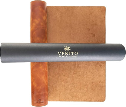 Venito Premium Leather Desk Mat (36 X 19 inch) - Large Mouse Mat for Home Office Accessories (Antique Brown)*