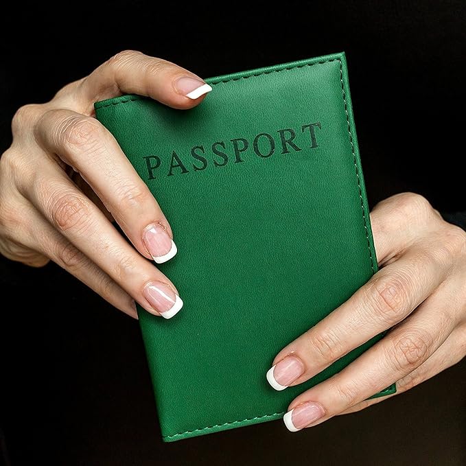 Honbay 2PCS Artificial Leather Passport Holder Cover Passport Case for Men and Women