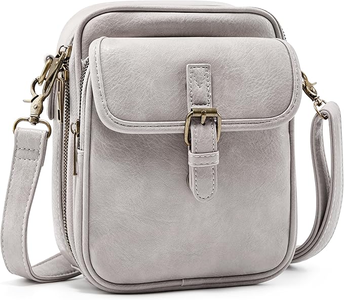 Small Messenger Bag Vegan Leather Crossbody Bag for Women Men, Vintage Cross Body Shoulder Purse with Card Slots