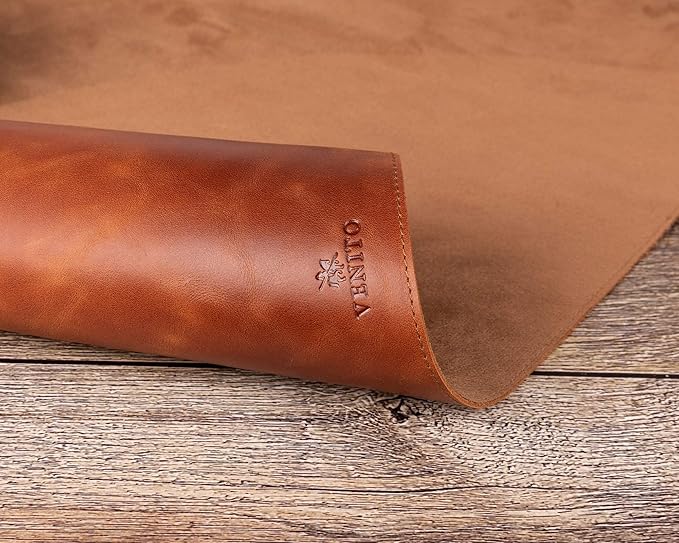 Venito Premium Leather Desk Mat (36 X 19 inch) - Large Mouse Mat for Home Office Accessories (Antique Brown)*