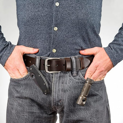WOLFANT Leather Belt for Men,100% Italian Full Grain Real Solid Leather