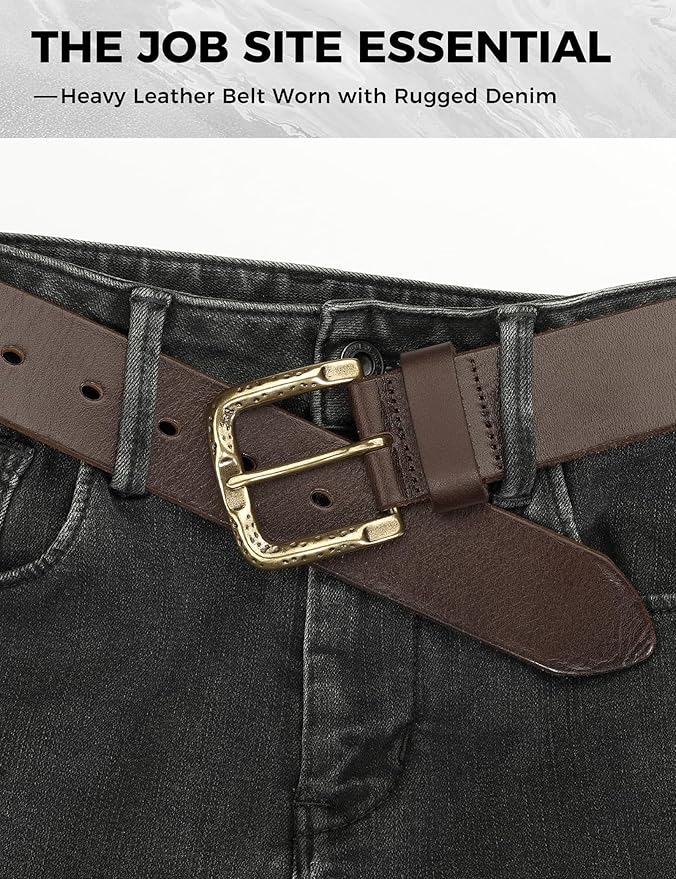 Thicken Full Grain Leather Mens Belt Heavy Duty Mens Work Belt Mens Belt High Hardness Buckle Packed In Gift Box