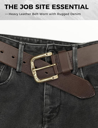 Thicken Full Grain Leather Mens Belt Heavy Duty Mens Work Belt Mens Belt High Hardness Buckle Packed In Gift Box