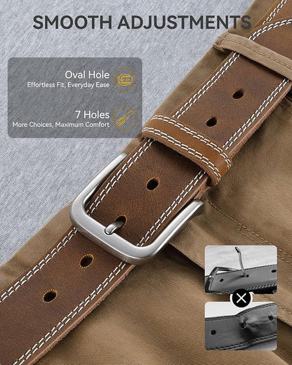 CHAOREN Full Grain Leather Belt for Men, Work Belts for Men Heavy Duty, Daily Wear for Jeans Pants