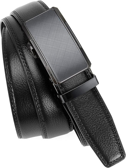 CHAOREN Mens Dress Belt - Mens Ratchet Belt Leather for Dress Pant - Micro Adjustable Belts Fit Everywhere