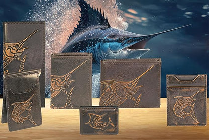 ZEP-PRO Marlin Burnished Leather Magnetic Front Pocket Wallet, Slim Stylish for Men