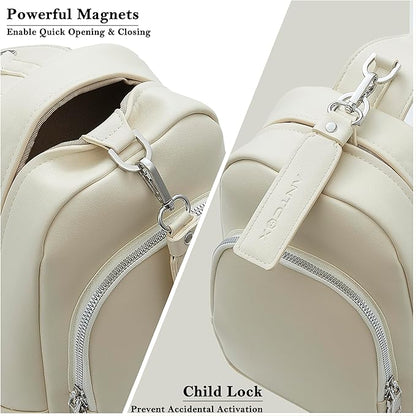 CCW Sling bag for Women & Men-Magnetic closure Cusual EDC bag with fast access-Concealed carry crossbody bag for Women & Men-Include universal fast draw Holster (Beige)