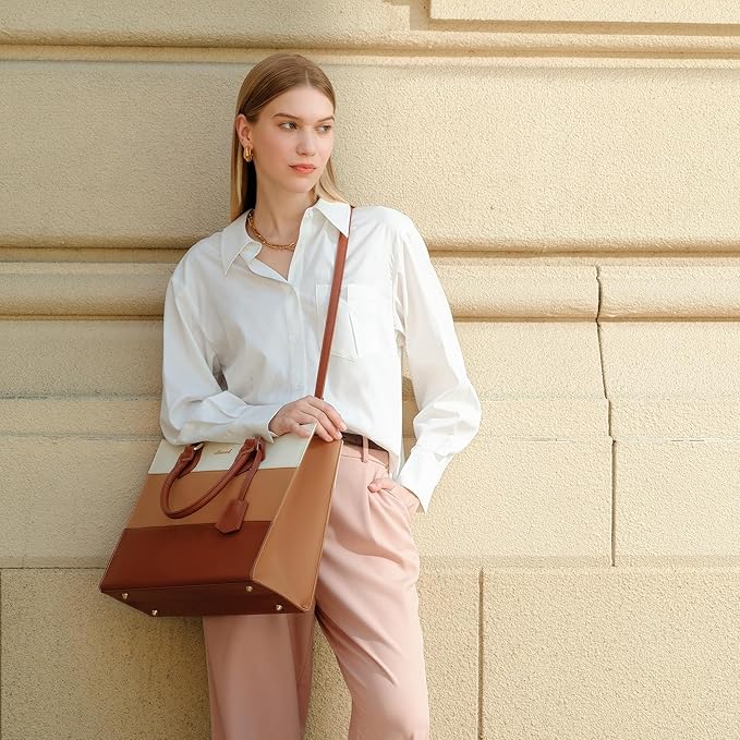 LOVEVOOK Laptop Tote Bag for Women, Work Totes Business Office Computer Briefcase with Clutch Purse