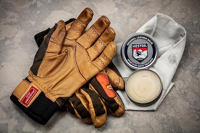 Hestra Leather Balm: All Natural Formula for Ski, Snowboard and Sport Gloves, White, One Size