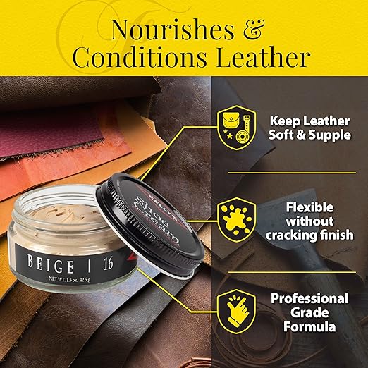 Kelly's Beige Shoe Polish 1.5 oz - Professional Leather Shoe Cream