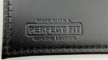 Perfect Fit Shield Wallets Shield with Eagle Police and Security Fits for Blackington B 296 Style Hidden Badge Wallet Leather (Cutout PF-209) Black