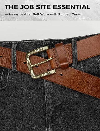 Thicken Full Grain Leather Mens Belt Heavy Duty Mens Work Belt Mens Belt High Hardness Buckle Packed In Gift Box