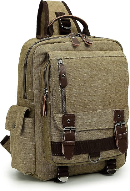Sechunk Canvas Messenger Bag Sling Bag Crossbody Bag Shoulder Bag Retro Cross Body Handbags