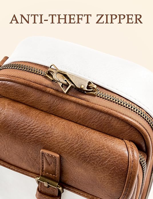 Crossbody Bag for Women Men, Vegan Leather Anti-Theft Messenger Shoulder Bag, Vintage Cross Body Purse with Card Slots