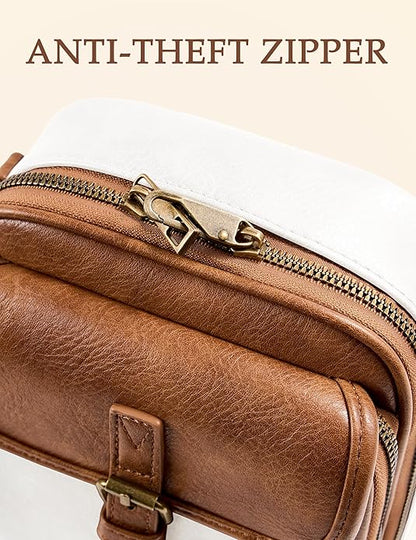Crossbody Bag for Women Men, Vegan Leather Anti-Theft Messenger Shoulder Bag, Vintage Cross Body Purse with Card Slots