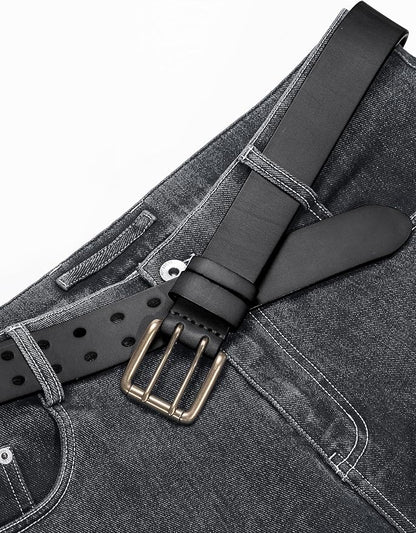 Thicken Full Grain Leather Mens Belt Heavy Duty Mens Work Belt Mens Belt High Hardness Buckle Packed In Gift Box