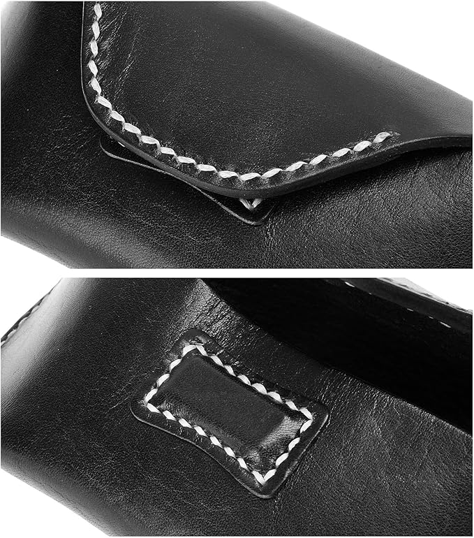ZLYC Unisex Semi Hard Genuine Leather Eyeglass Case With Belt Loop for Prescription Eyeglasses & Standard Sized Sunglasses