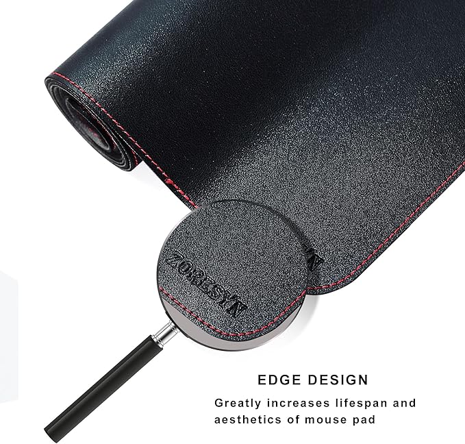 ZORESYN Extra Wide Office Desk Pad 74.8"x27.6", Waterproof PU Leather Desk Mat with Non-Slip Base, Large Writing Surface & Mouse Pad for Home Office, Black