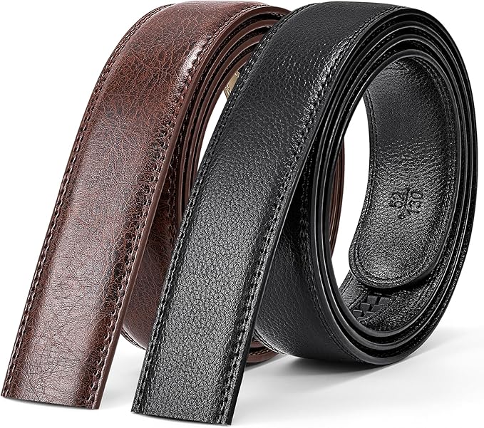 BELTROAD Ratchet Belt Strap for Men Leather Belts Without Buckle Replacement Leather Belt Strap Only 35mm for 40mm Buckle